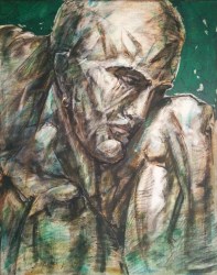 The Thinker        Oil and charcoal on canvas (1mX80cm)    Price  4000E